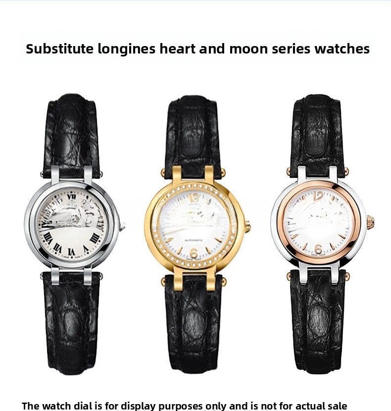For Longines Primaluna L8.110.5/111.8 Leather Strap Lugs Watch Case Screws 16mm