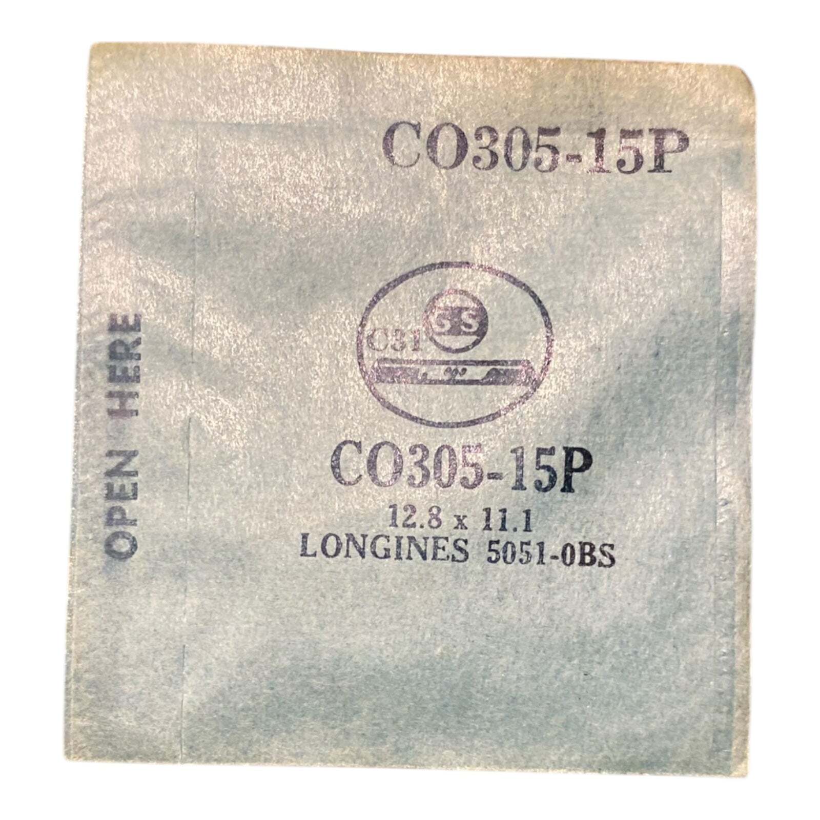 Germanow-Simon Mach (GS) CO305-15P Watch Crystal 12.8×11.1 NOS Part Longines
