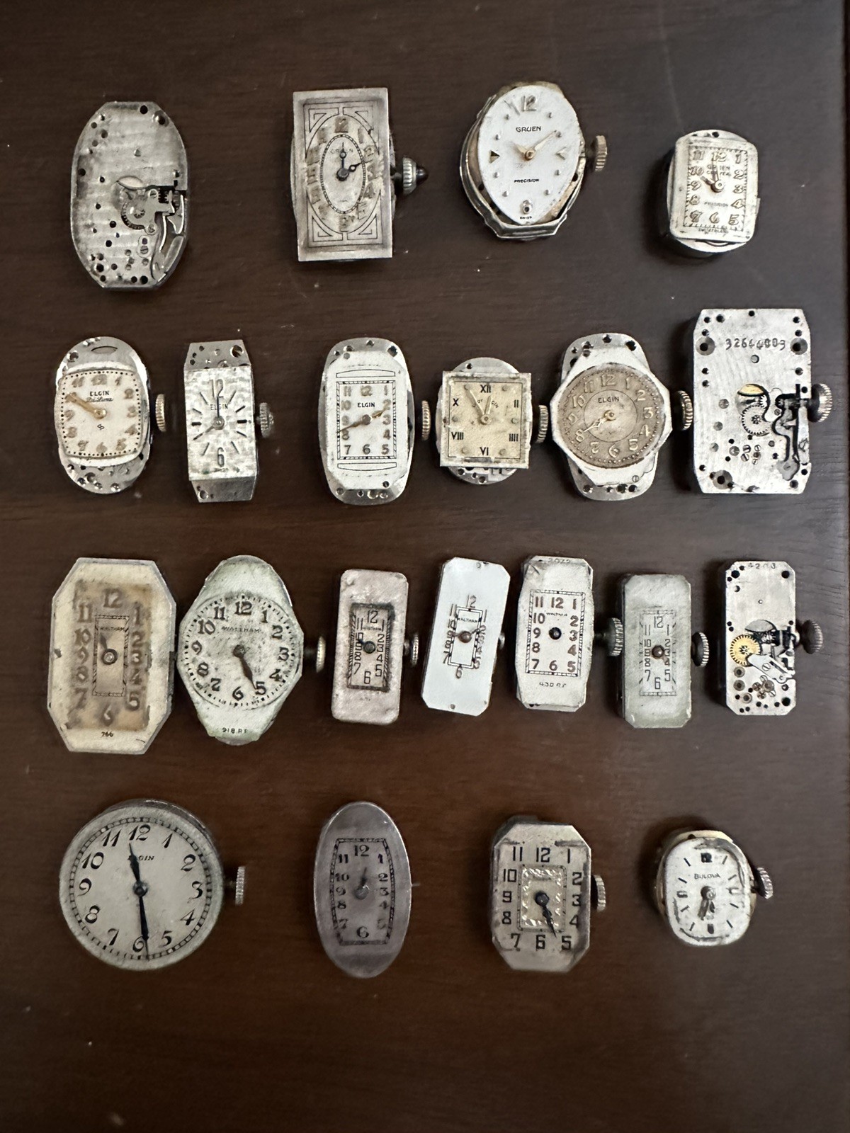 Vintage 60+ Ladies Watch Movement Lot Gruen Elgin Waltham Bulova Elgin Swiss