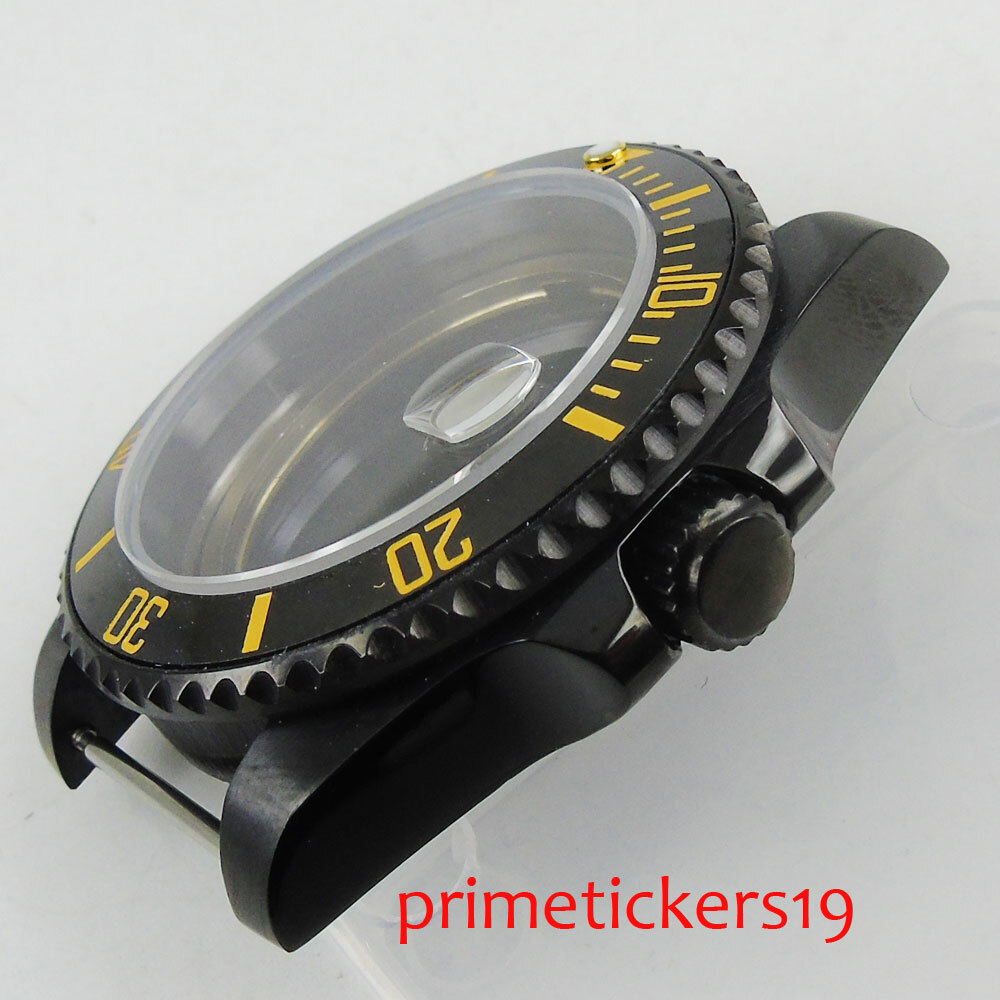 PVD Plated 40mm Watch Case with Ceramic Bezel Fit ETA 2836 MIYOTA Movement