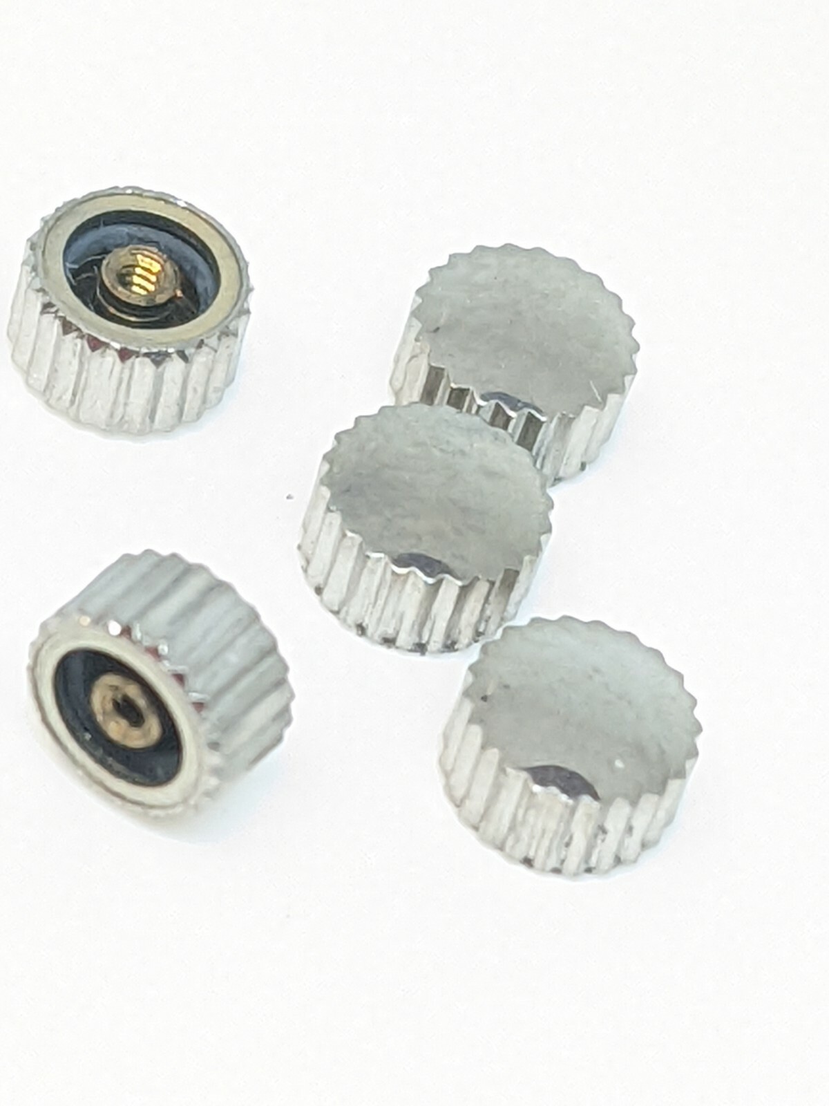 Waterproof crowns Diameter 4.00mm Tube 2.50mm Tap 10 (0.90mm) S/S or R/G x 5 pcs