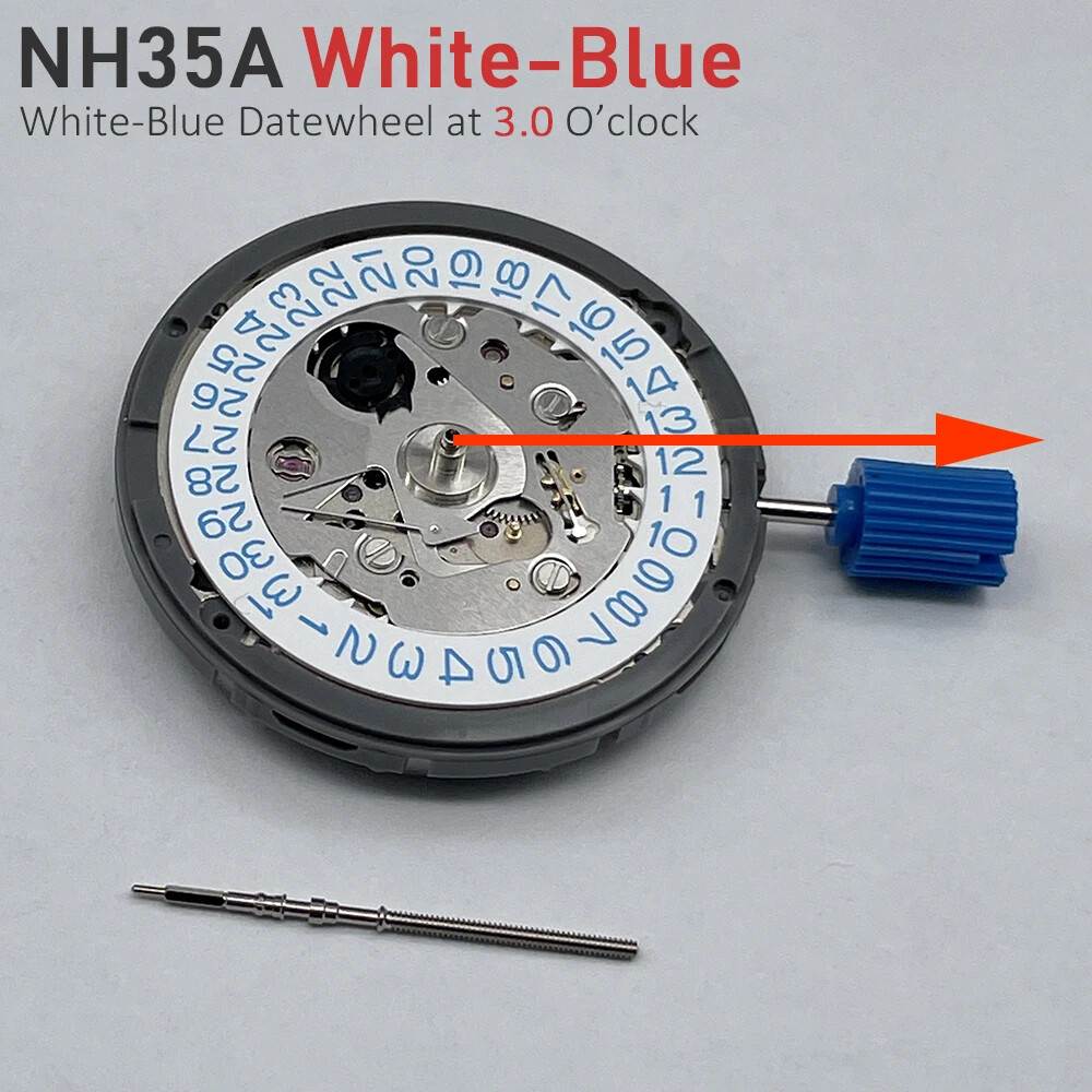 Genuine Mechanical Movement Modified Mechanism Black/Blue/Vintage-Silver Disc