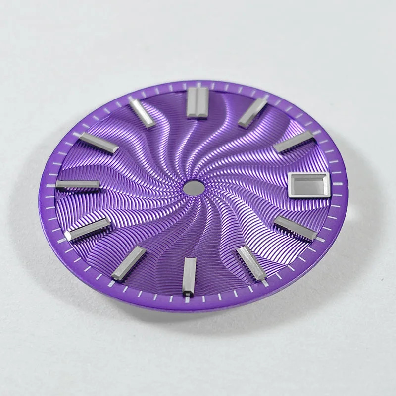 NH35 Dial 28.5mm Guilloche Dial Blue Lume NH38 No Date/3 O’clock/6 O’clock Date