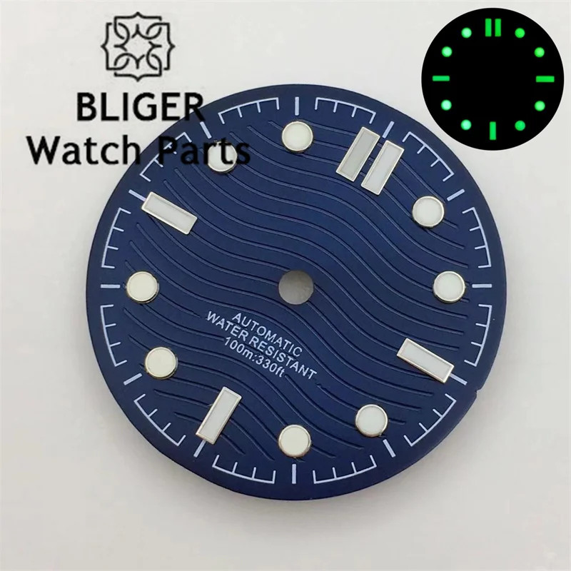 31Mm Black Silver Blue Green Watch Dial Luminous Fit NH35 NH36 Miyota8215 821A D