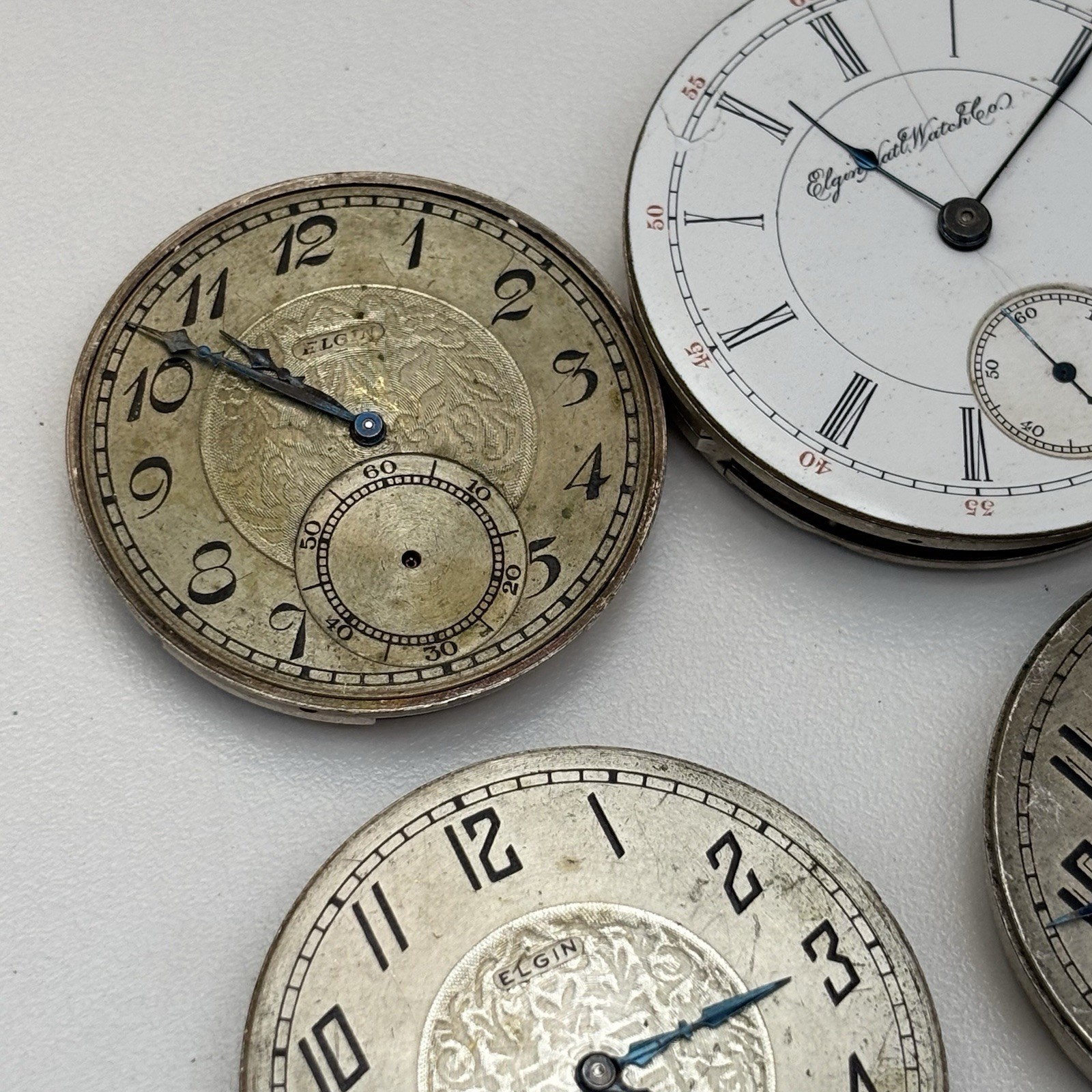 9x Vintage Elgin Pocket Watch Estate Repair Parts Bulk Lot Movement Dial