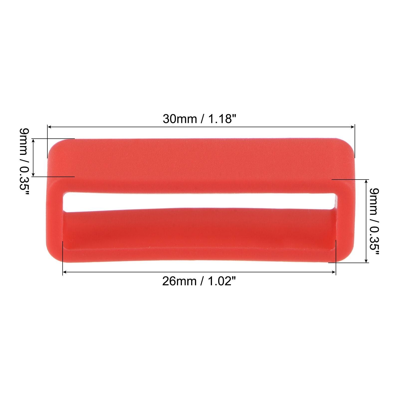 Watch Band Strap Loops Silicone for 26mm Width Watch Band Red 4Pcs