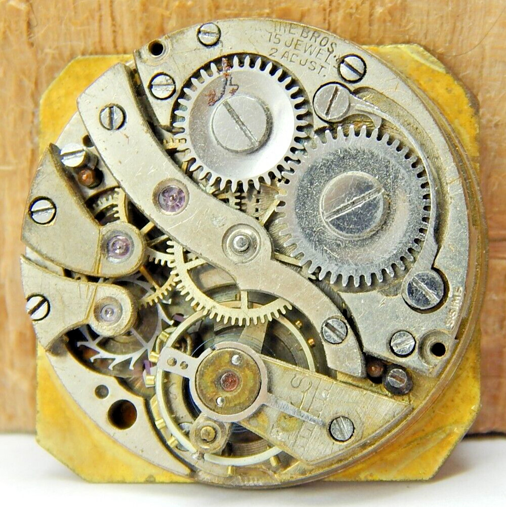 Vintage Geneve 15 jewel 2 adjustment men’s wrist watch movement good balance