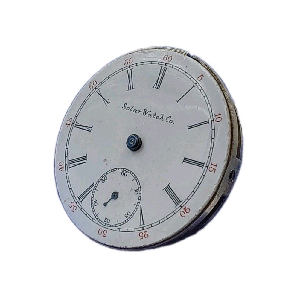 Solar 148 6s Movement Sunk Enamel Dial Pocket Watch Parts 2056