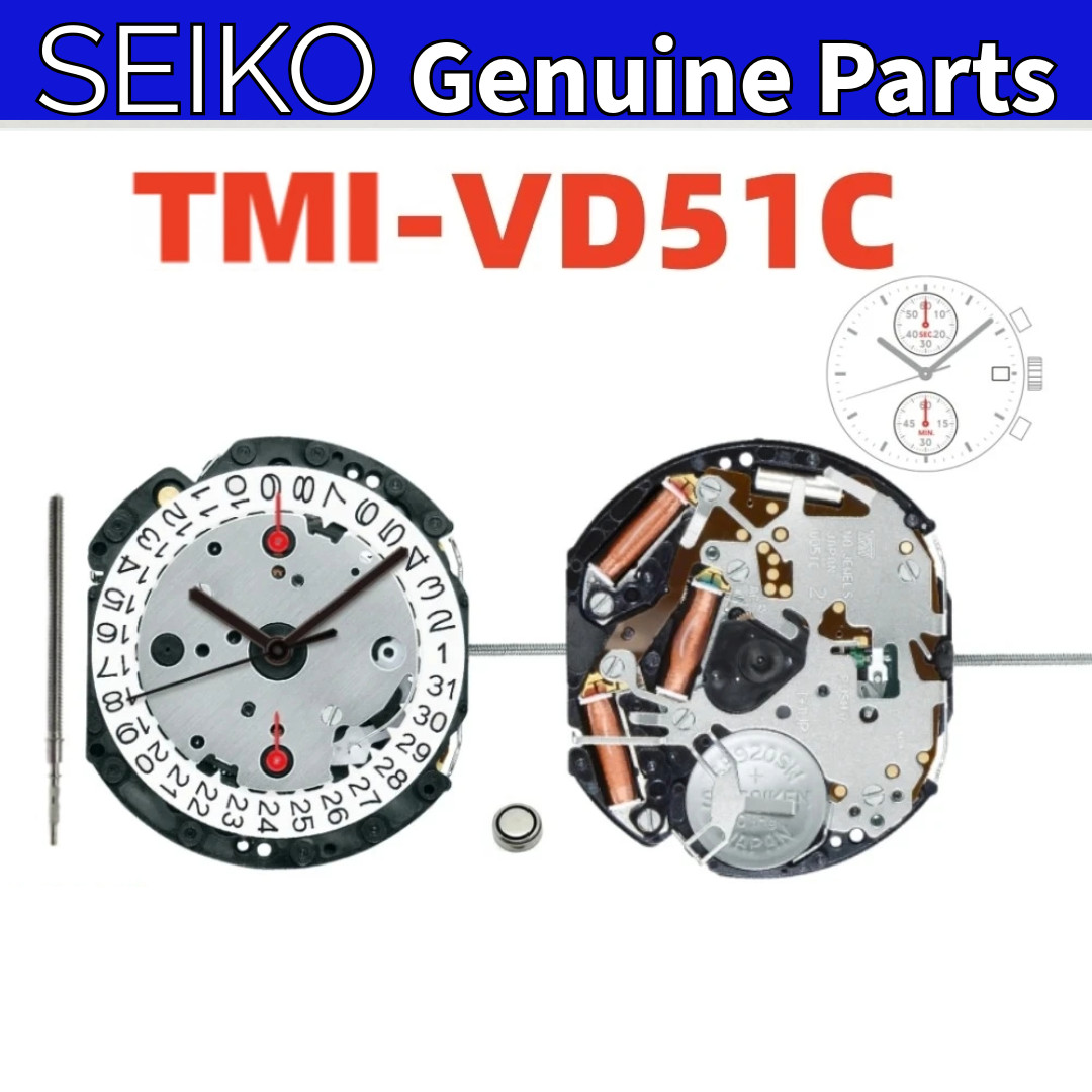 New TMI VD51 VD51B VD51C Quartz Movement 5-Hand Chronograph Watch Repair Part