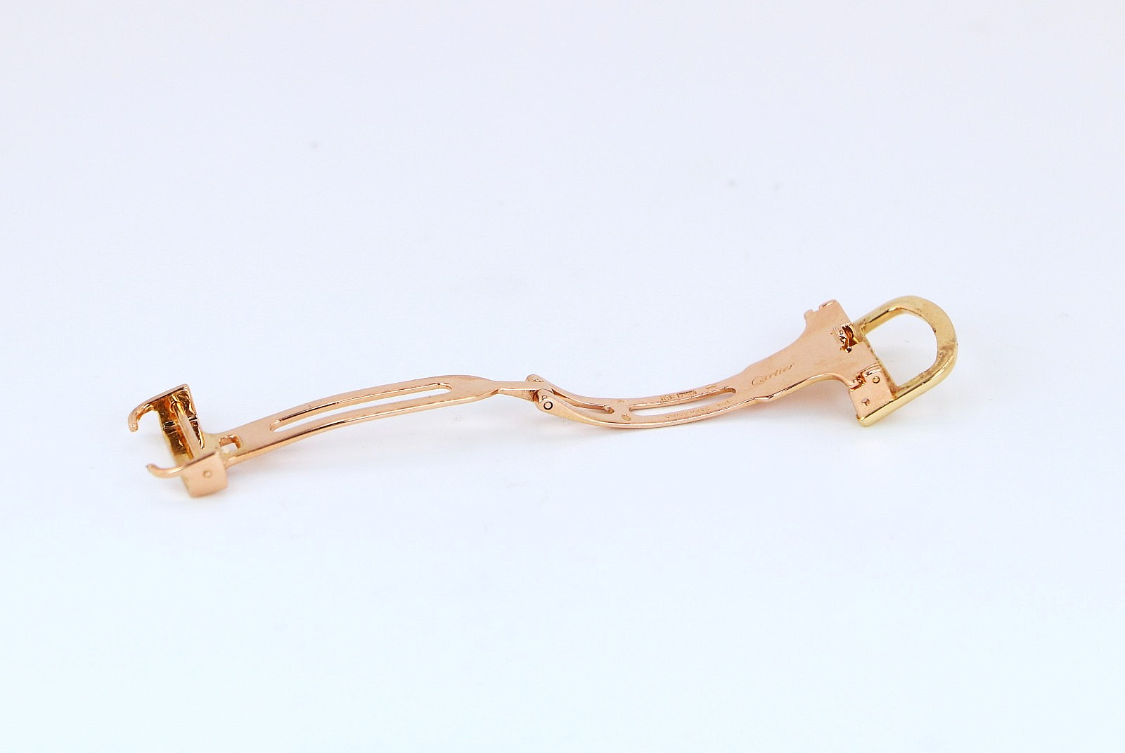 Cartier 750 Santos Pasha 18k Solid Yellow Gold 18mm Deployant Clasp Buckle Watch
