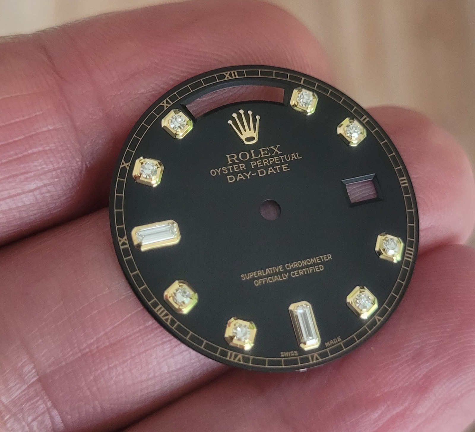 Rolex 100% original Black Factory larger 8+2 diamond dial 118238,18238, Beauty!