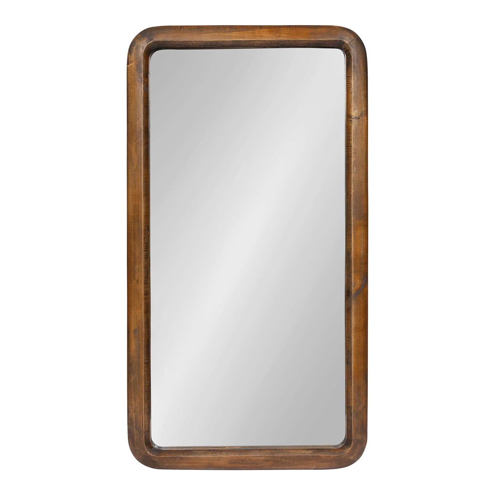 Kate and Laurel Pao Modern Rounded Rectangular Wall Mirror, 17 x 32, Walnut, …