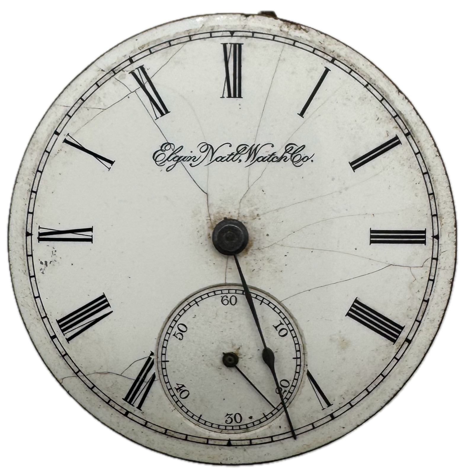 Antique 18s Elgin Roman Enamel Dial Gilt Finish 11J Pocket Watch Movement 74 USA