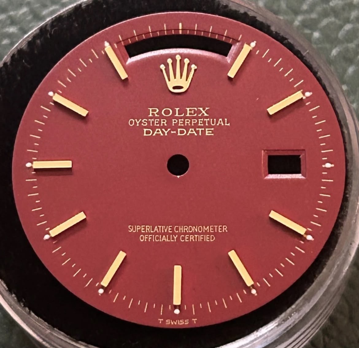 Rolex Day-Date 36mm Custom Burgundy Stick Dial 18038 18078 18238