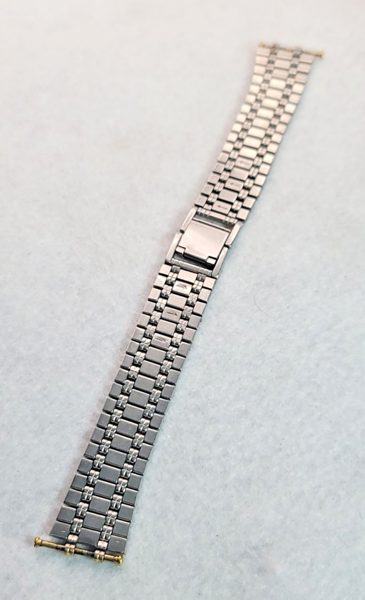 G009: Genuine Gucci 19mm Stainless Steel & Gold Plated Watch Band 7″ OEM Swiss