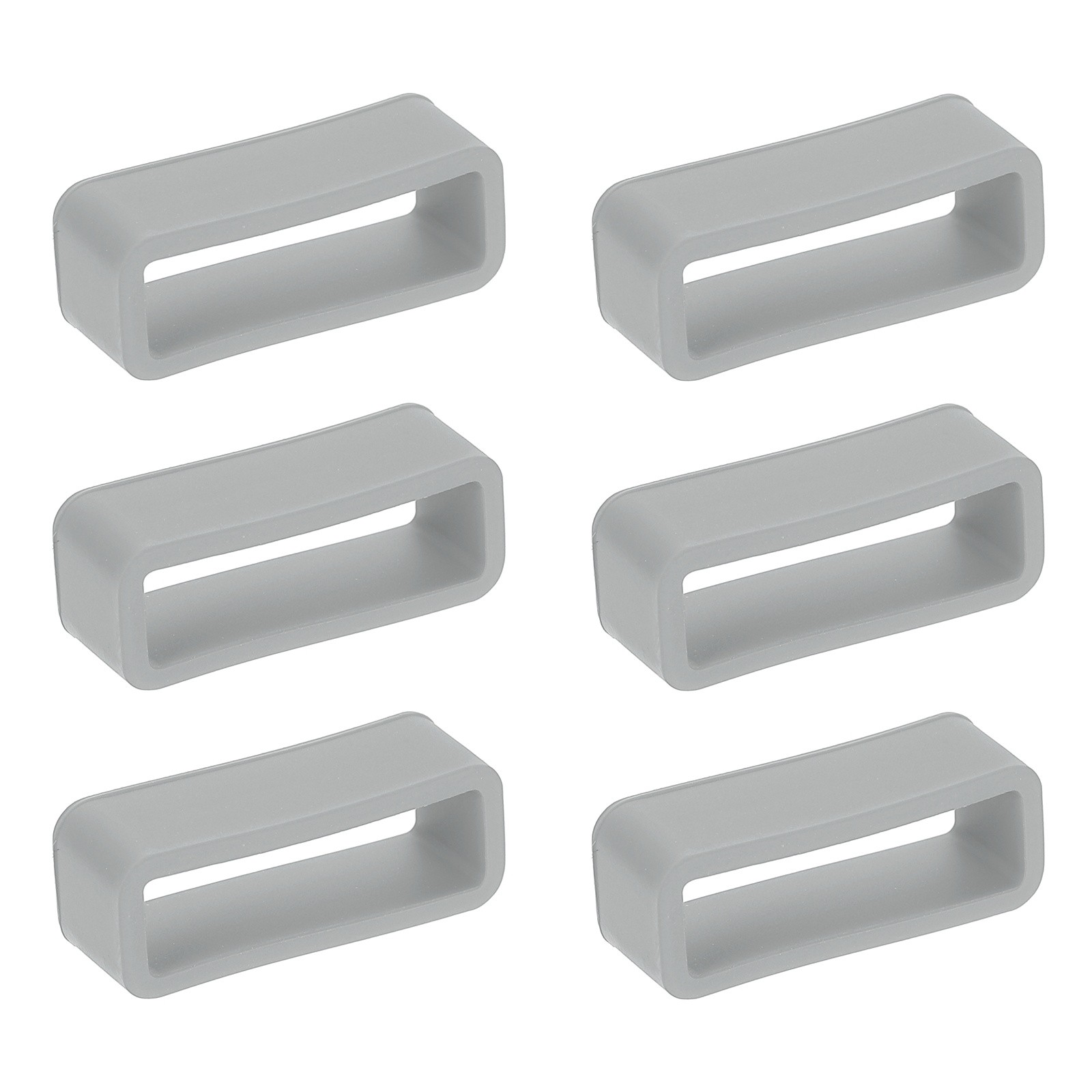 6pcs 20mm Silicone Watch Band for Band Loop, Grey