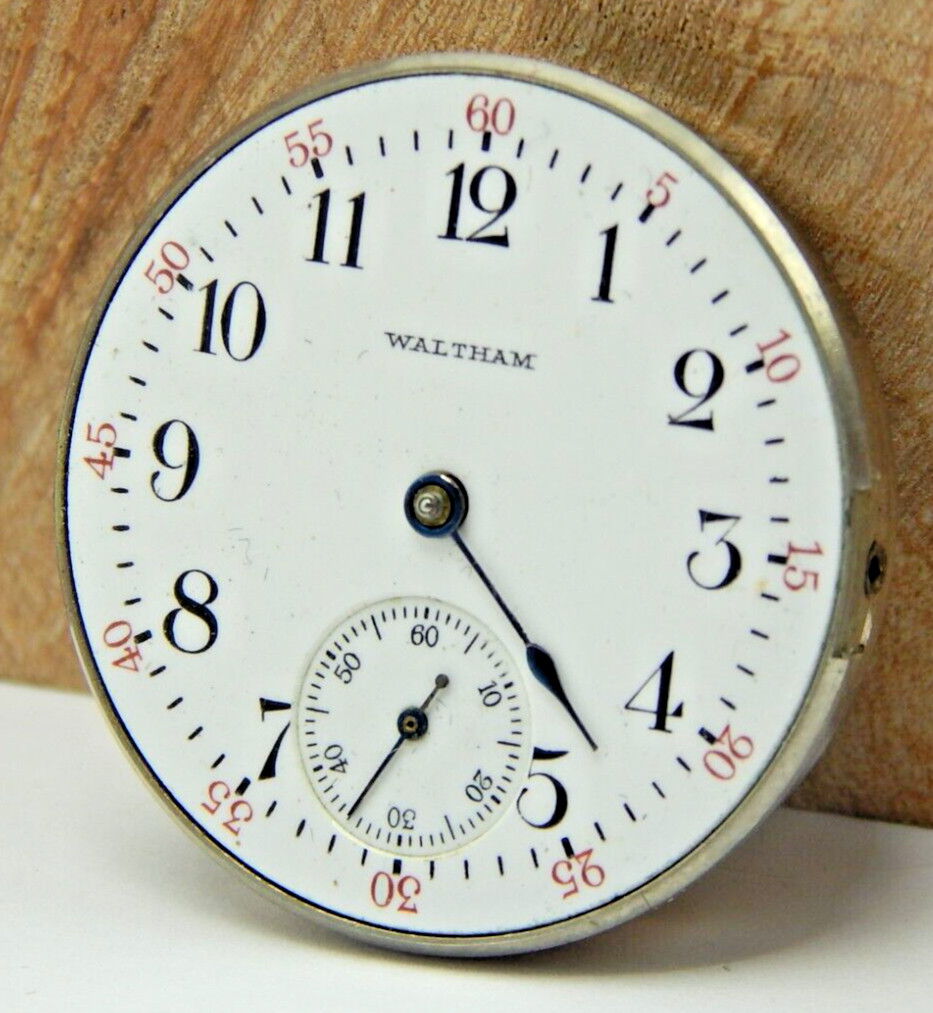 Vintage Waltham 165 15 jewel 0s hunting pocket watch movement with dial & hands