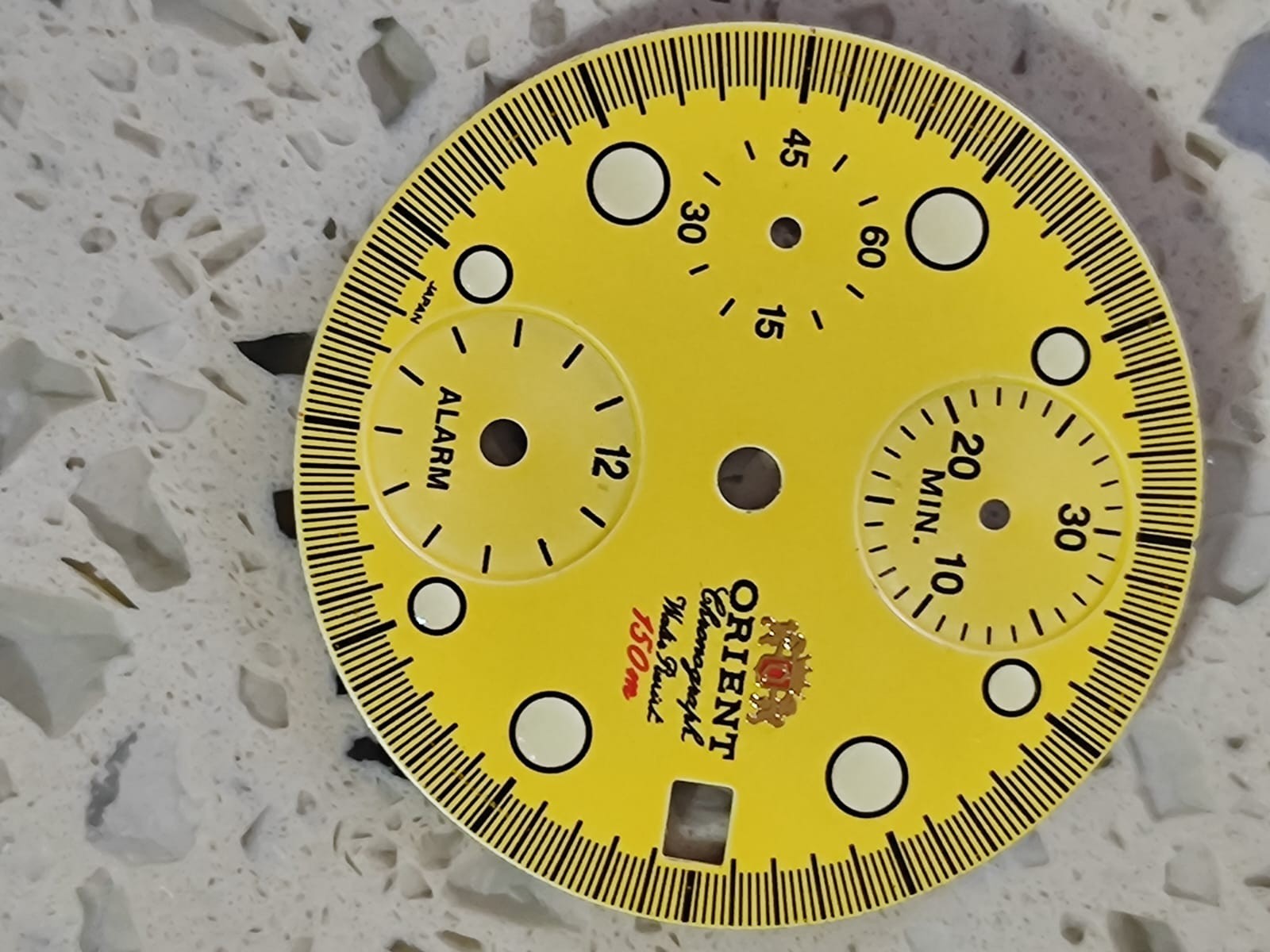 Orient TD0D-000 Chronograph 150m Diver Parts CASE & bracelet & Yellow Dial NOS