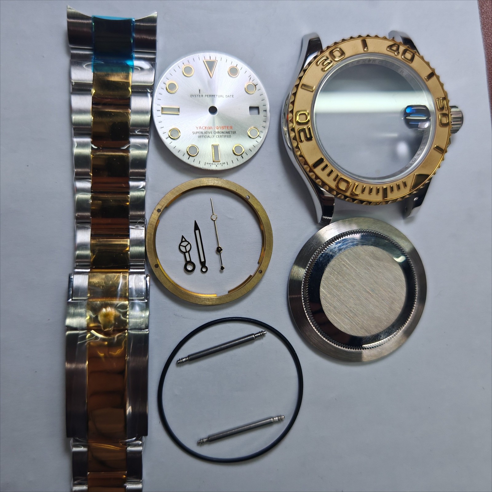 DIY Watch Part Kit for Movement 2836 8215 40mm Watch Case+Dial+Hands+Steel Strap