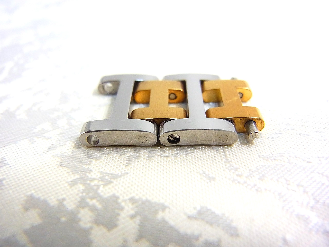 HERMES Clipper Watch 14mm Side Brushed Old Type Genuine Link Band 2pcs Set EX (c
