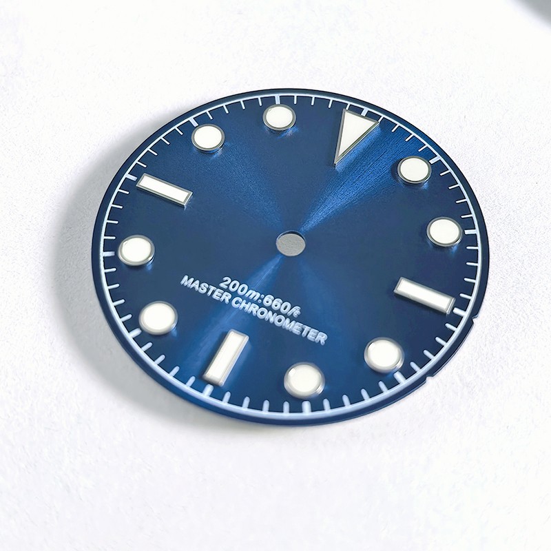 Retro Sunburst 28.5mm Matte Dial Blue Lume NH38/Nh35 Movement date
