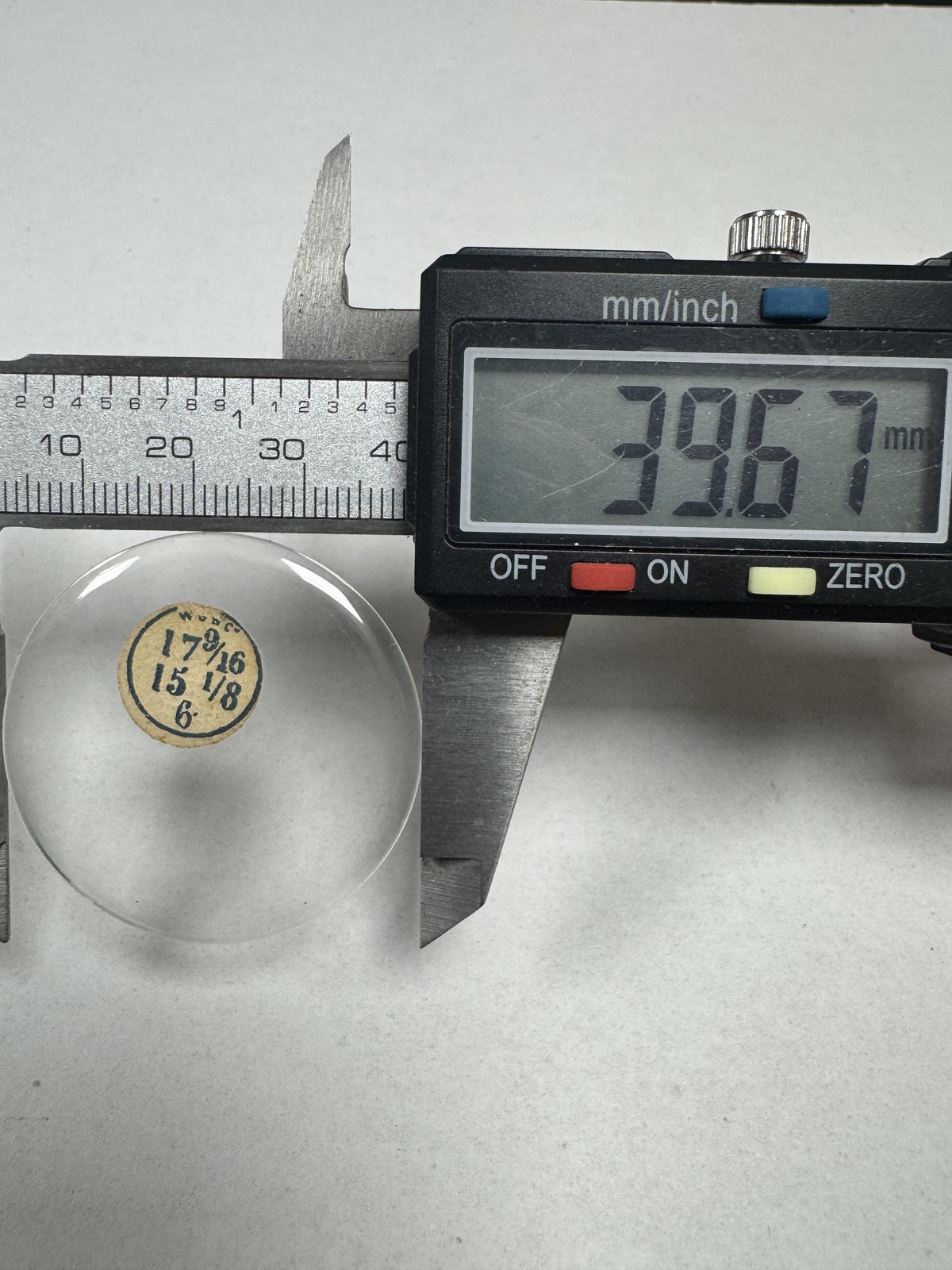 Vintage W.B.&C. Pocket Watch Mineral Crystal 39.67mm 17 9/16 15 4/8 6 Clear