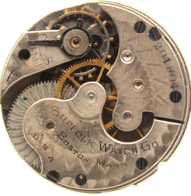 SUFFOLK POCKET WATCH MOVEMENT 201904 Gr. 176 0s 7j USA 29.3mm (KD2)