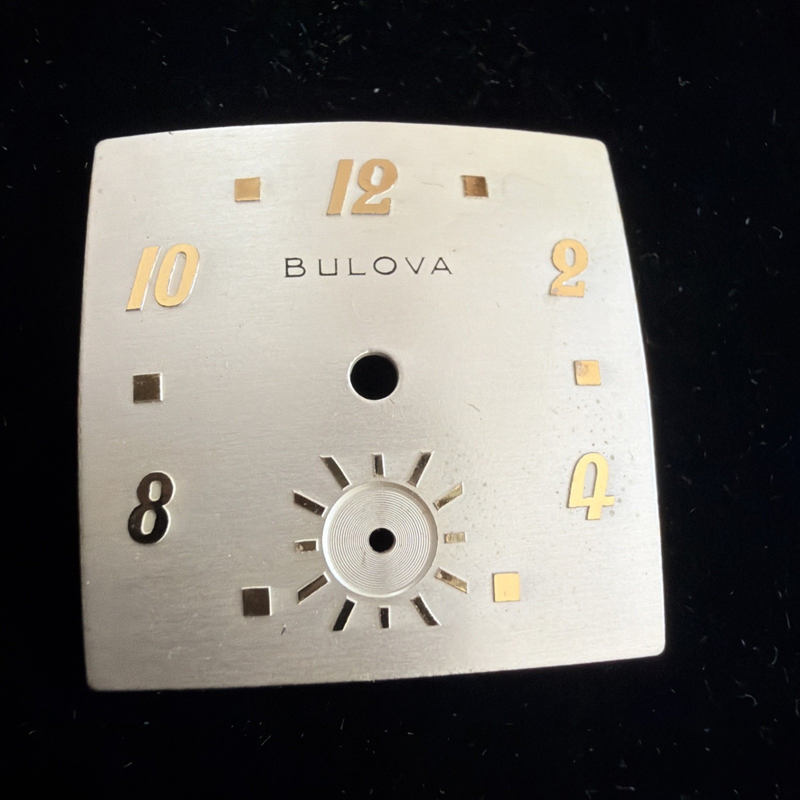 Vintage Bulova Watch Face Plate Only New Other Square Convex