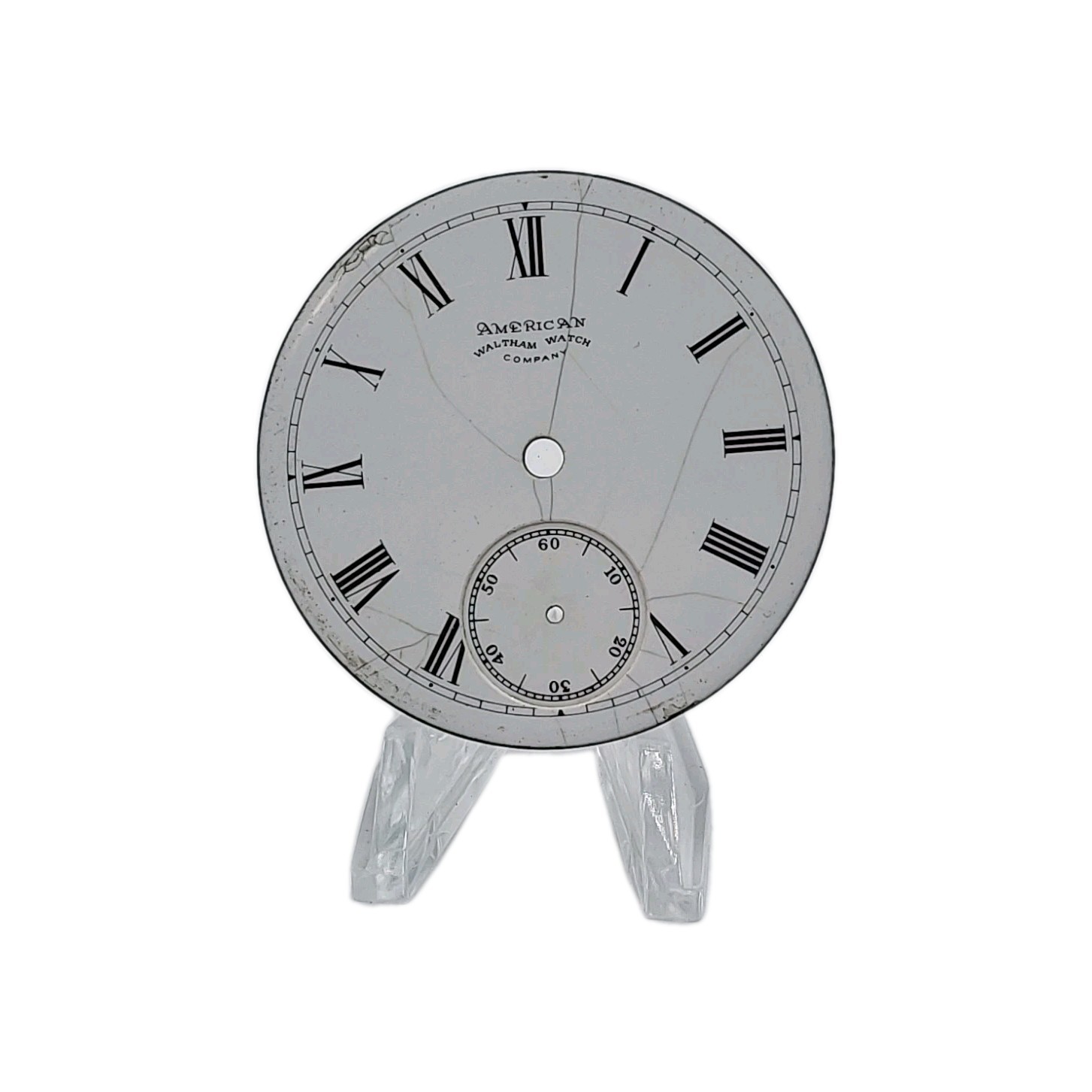 Waltham 45.8mm Sunk Enamel Pocket Watch Dial Only 1081