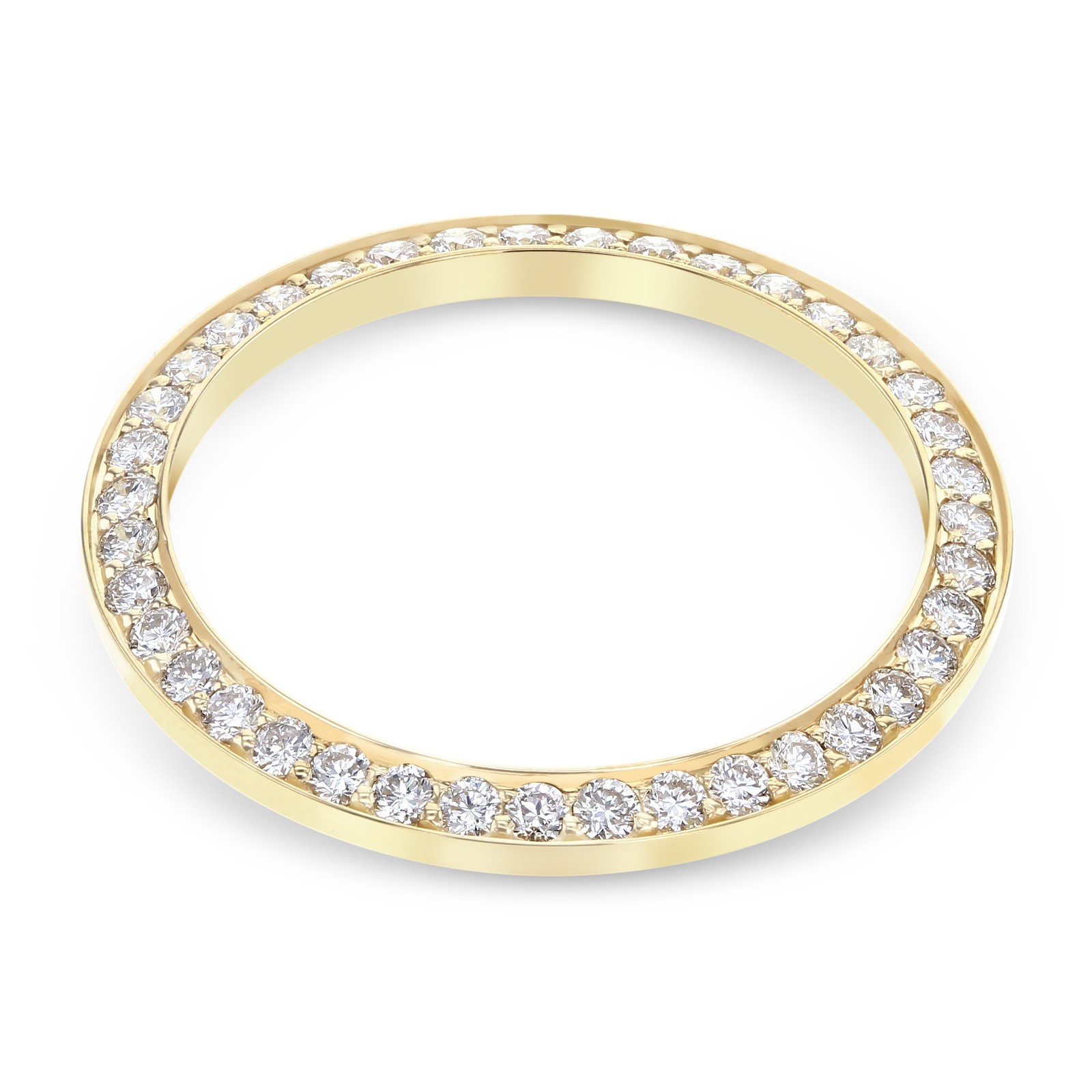 LADIES .85CT BEAD SET LAB CREATED DIAMOND BEZEL FOR ROLEX 26MM DATEJUST WATCH YG