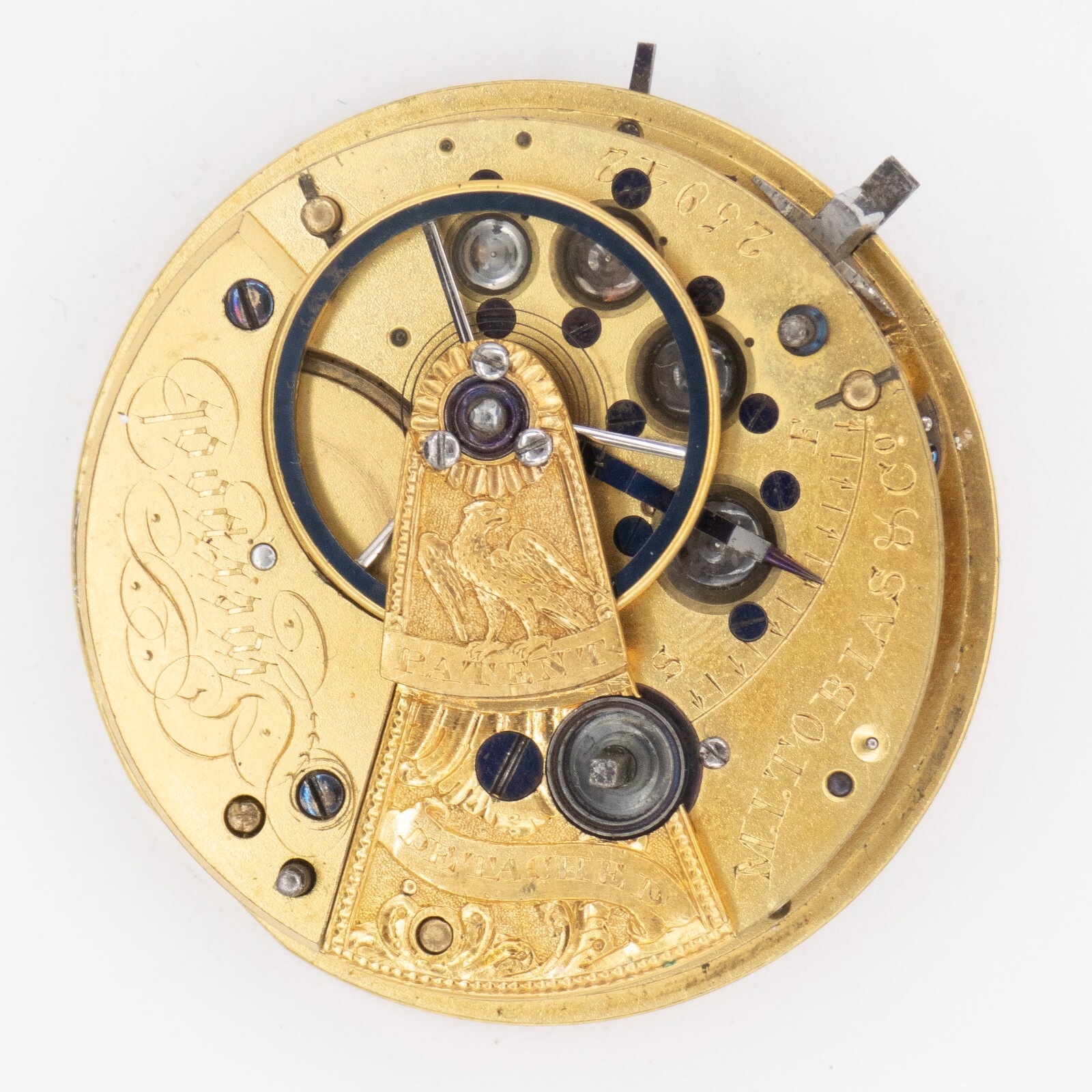 M.I. Tobias of Liverpool 42.1 x 13.4 mm Fusee Antique Pocket Watch Movement