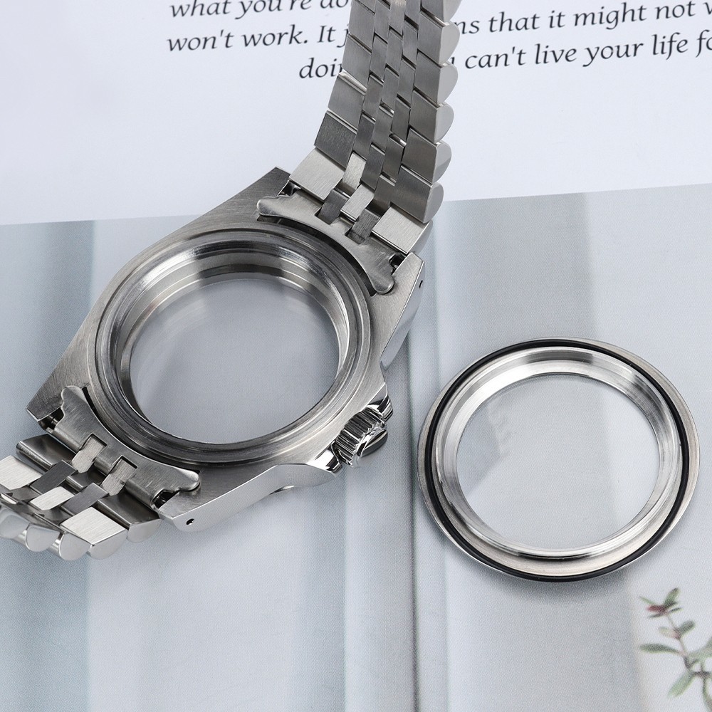 39mm Diver Watch Case Jubilee Bracelet SUB Sapphire Steel For Seiko NH35 34 NH36