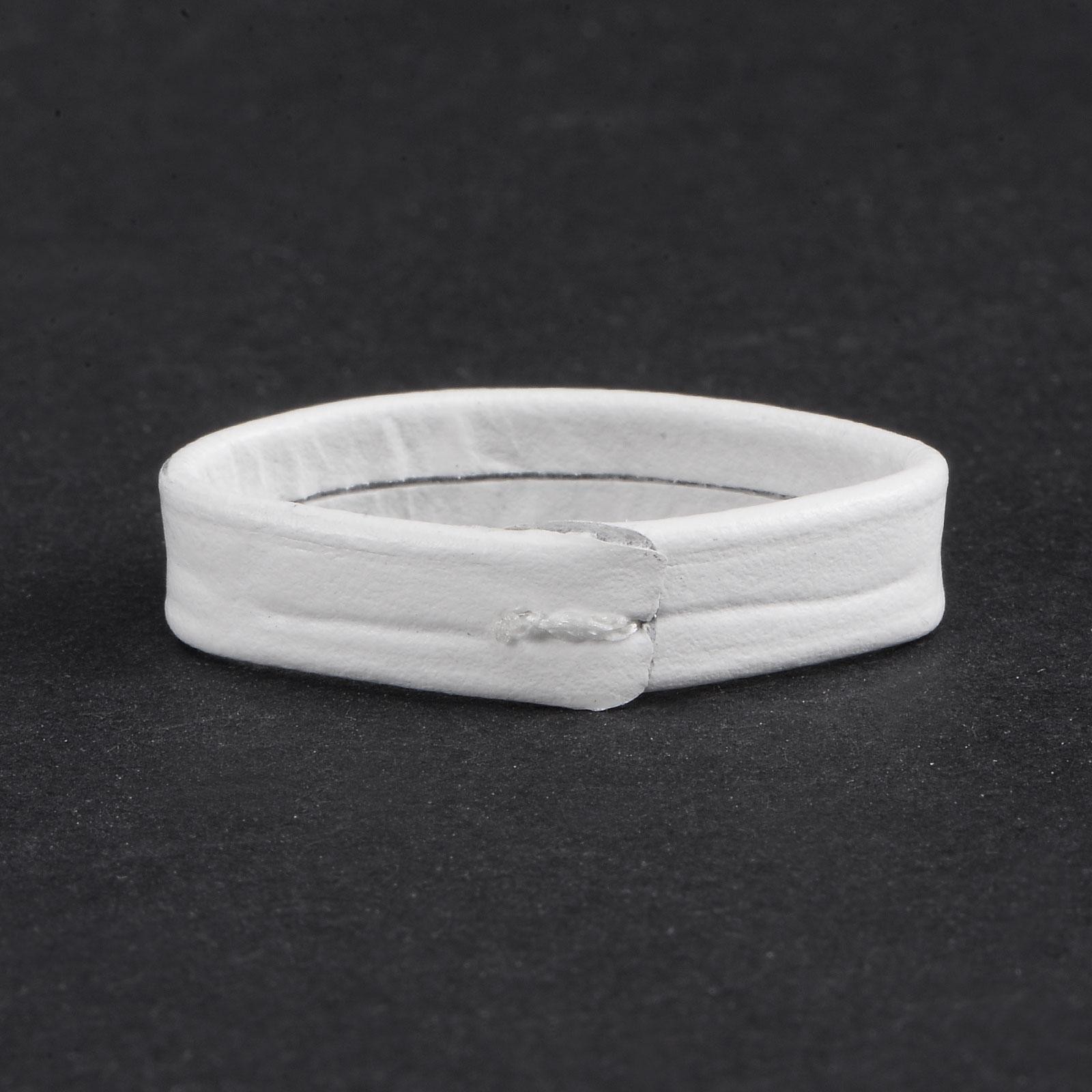4 Pcs PU Leather Loops Retaining Ring for 24mm Width Watch Band, White