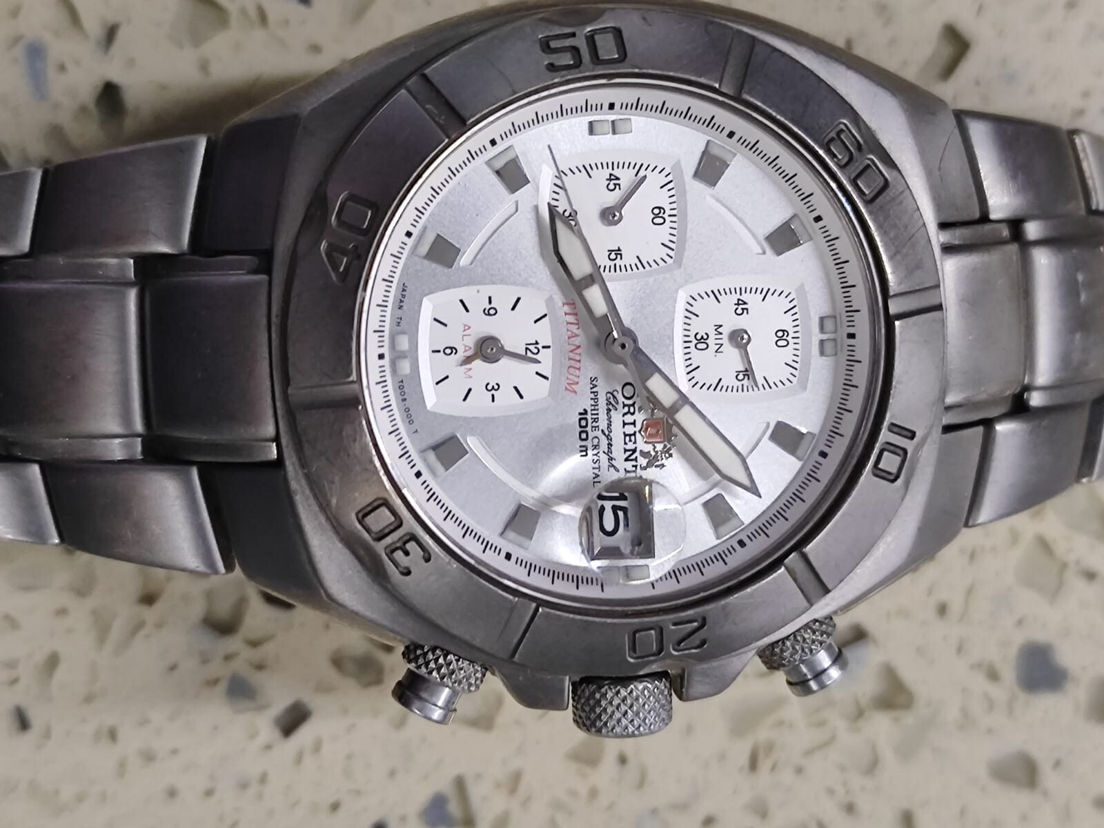 Orient Orient TD08-C TITANIUM Chronograph 100m Diver Working Used