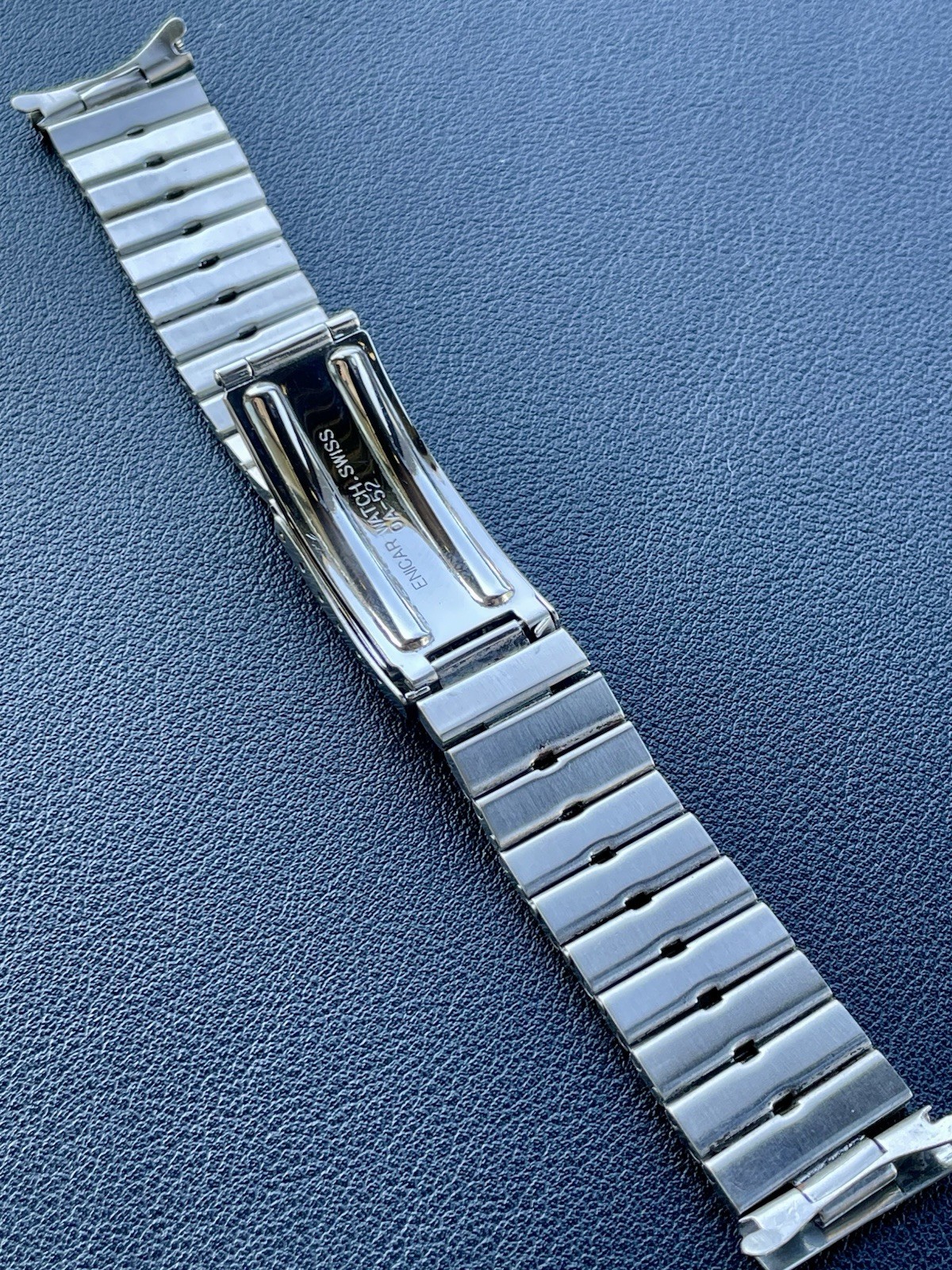 Vintage Genuine Enicar 19mm Stainless Steel Watch Bracelet Signed Swiss 0A-52