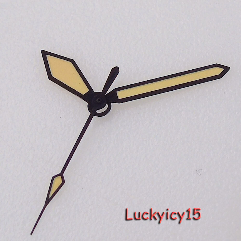 Watches Parts Black Edge Yellow Watch Hands Green Luminous fit NH35 NH36 2824