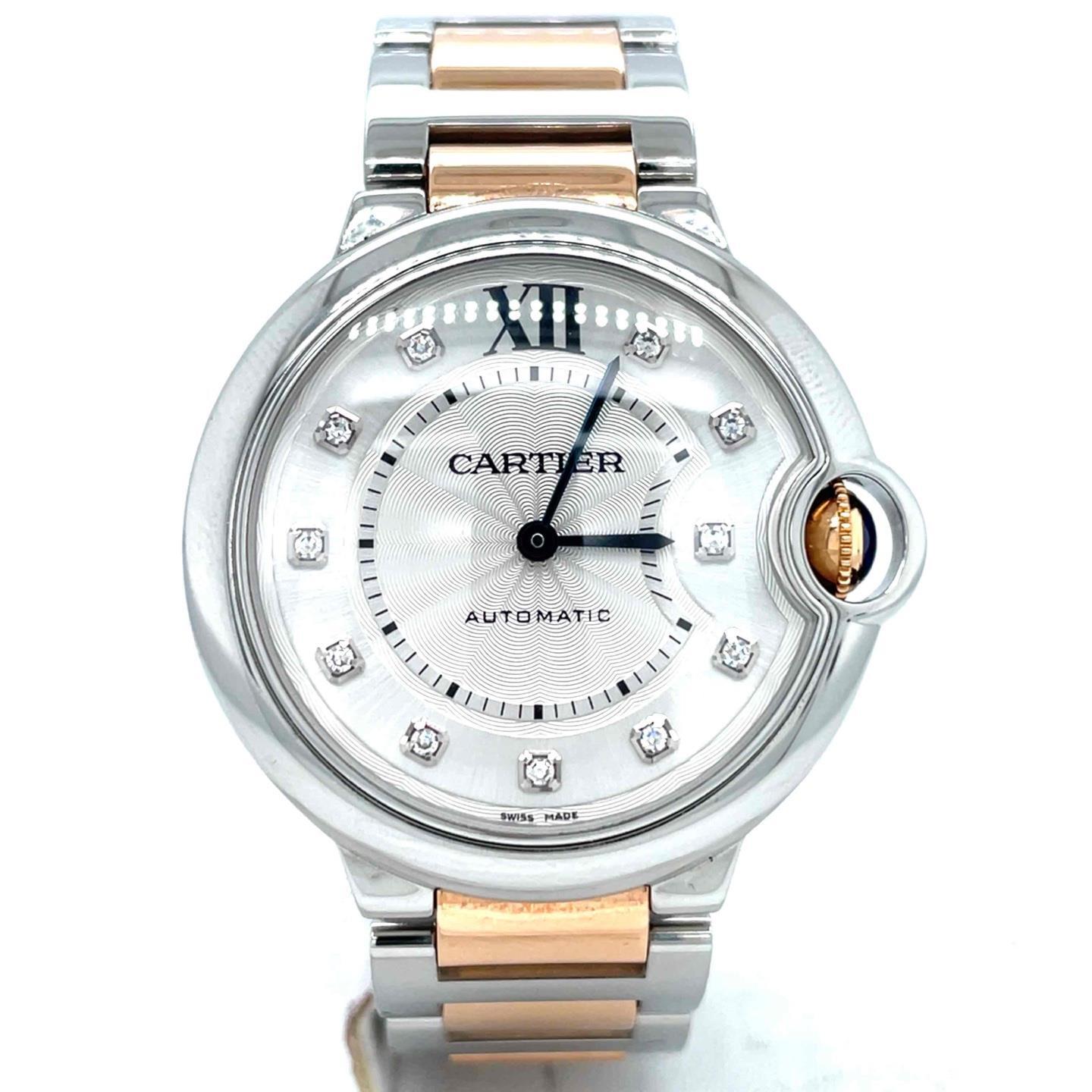 Cartier Ballon Bleu Automatic 36 mm Steel/Rose Gold Diamond Dial Ladies WE902031