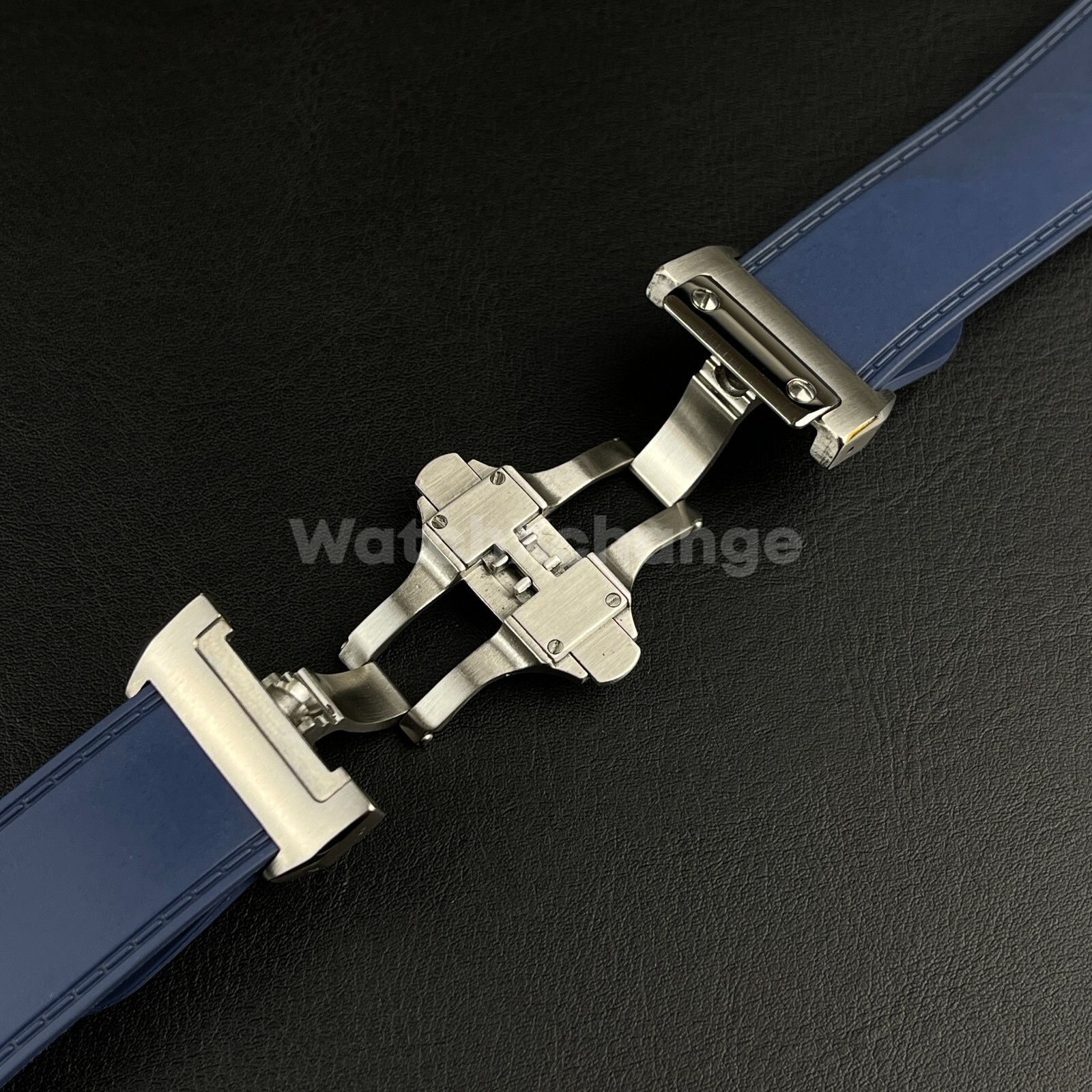 Blue Silicone Rubber Diver Strap Band for Cartier Santos 100 XL Large 23mm 25mm
