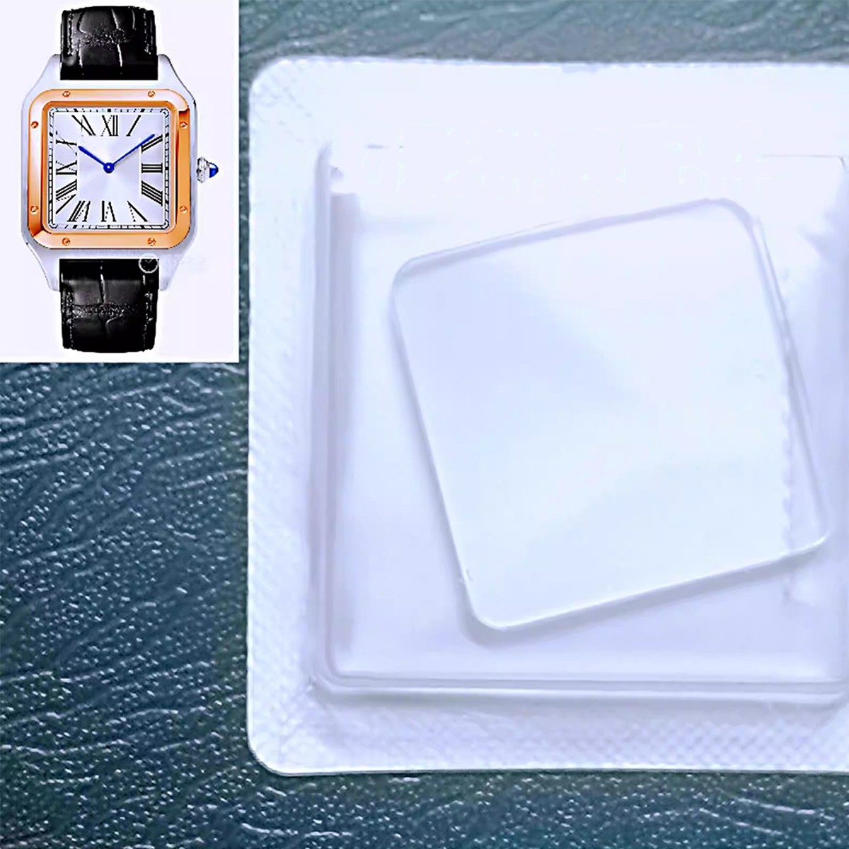 Sapphire Crystal For Cartier Santos Square Single Bridge Watch Lens Part Clear