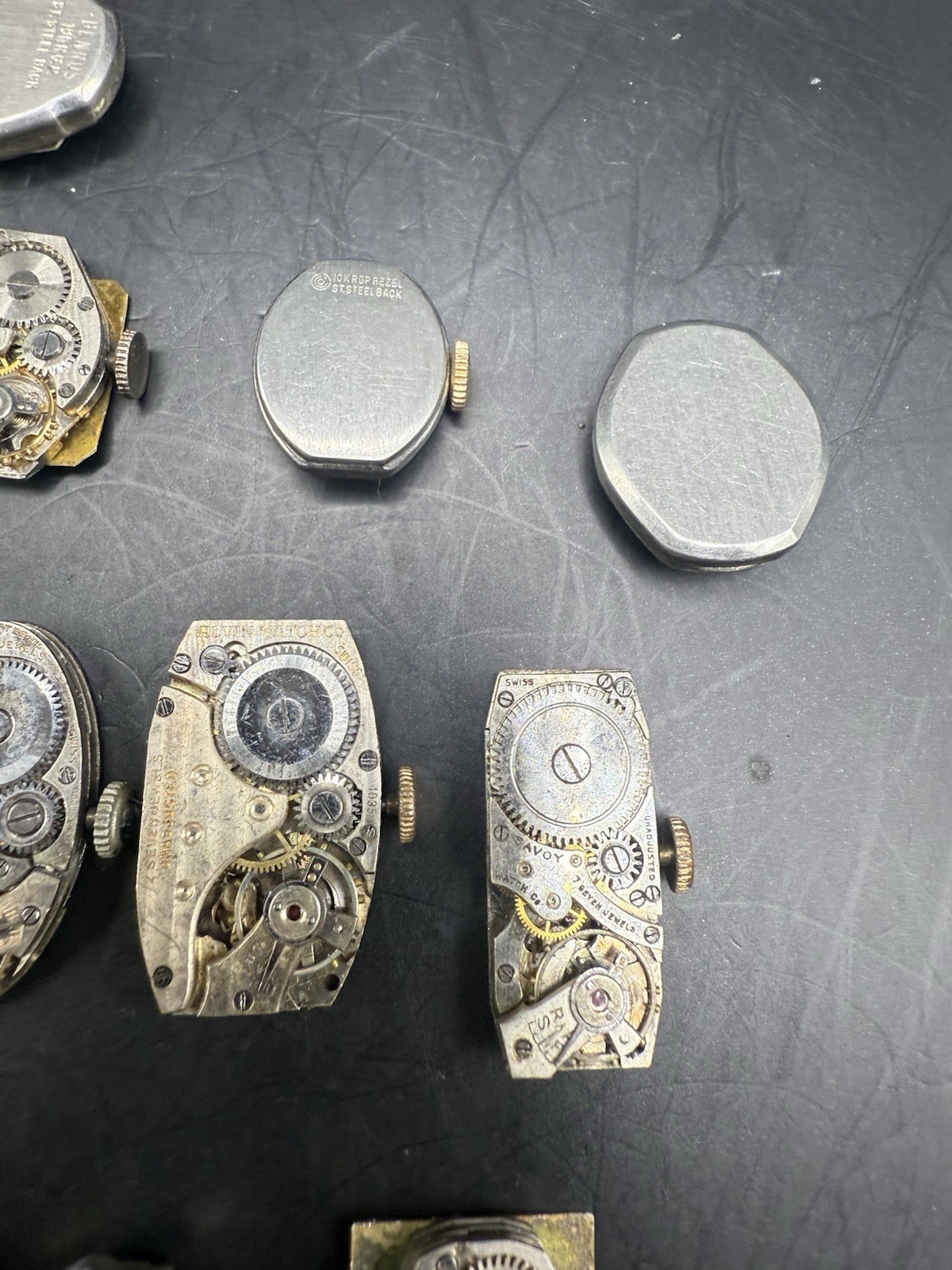 LOT of 16 Vintage Ladies Watch Movements & Dials Various Brands For Parts/Repair