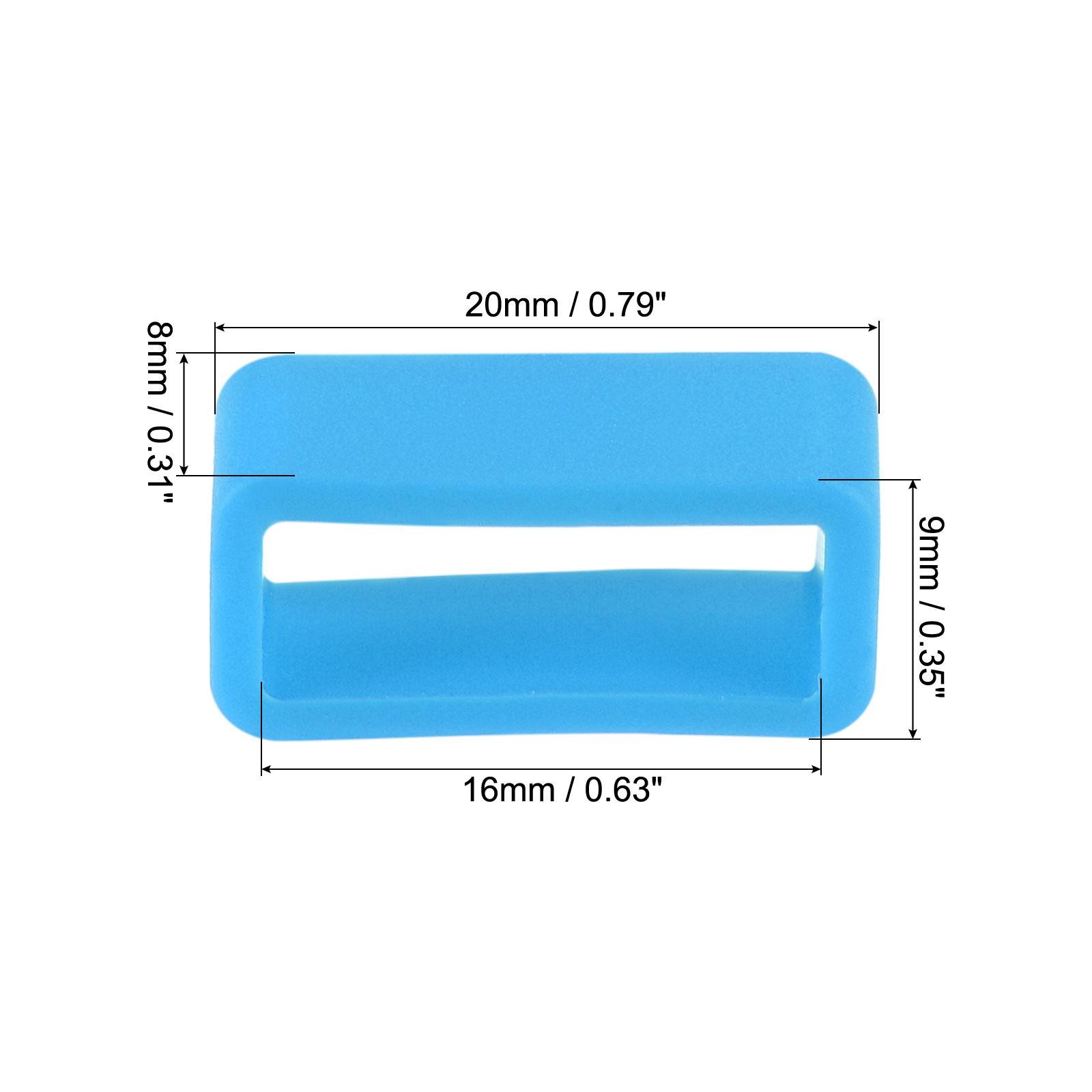 Watch Band Strap Loops Silicone for 16mm Width Watch Band, Lake Blue 4 Pcs