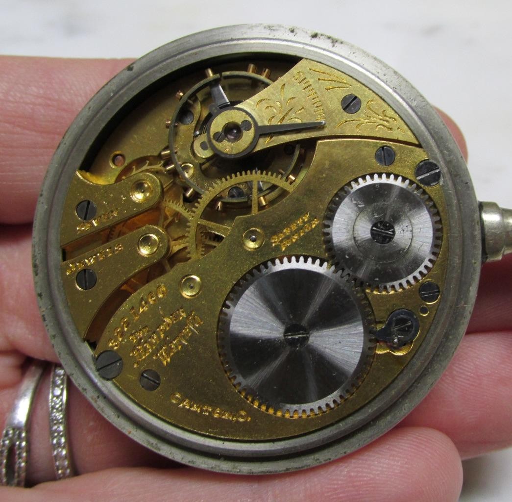 Antique 1914 Hampden Pocket Watch w/ Oresilver Case; 49mm ~ 7J ~ 4-E352