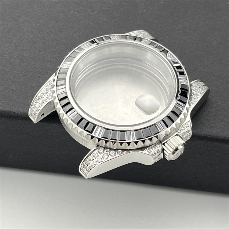 NH35 case 40.5mm rainbow ring diamond case for NH35/36 movement watch accessorie