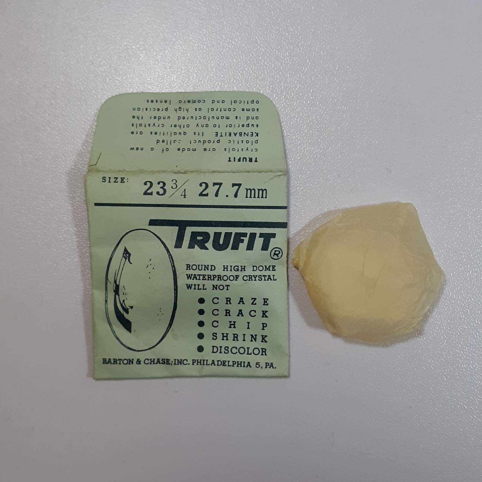 Watch Crystal 23.75″ 27.7mm Barton Chase Trufit Waterproof High Dome Repair Part