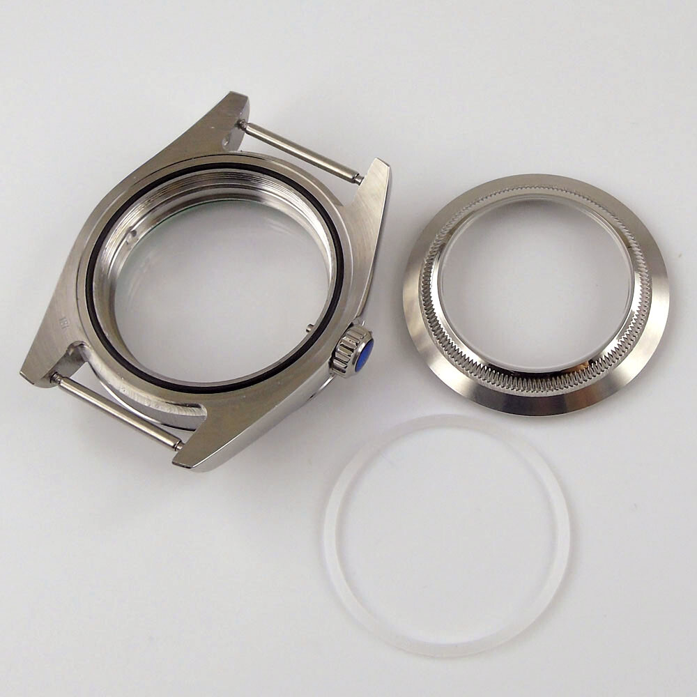Polished 36mm/39mm Watch Case for NH35A NH36A Seeing Back Screw Crown