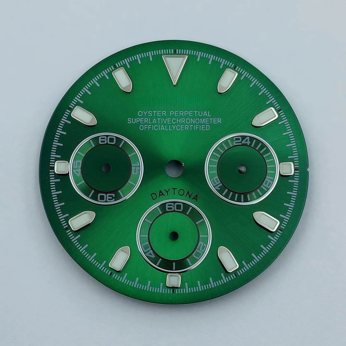 29.5mm Three-eyed panda Watch Dial Green Luminous for VK63 Movement S Logo