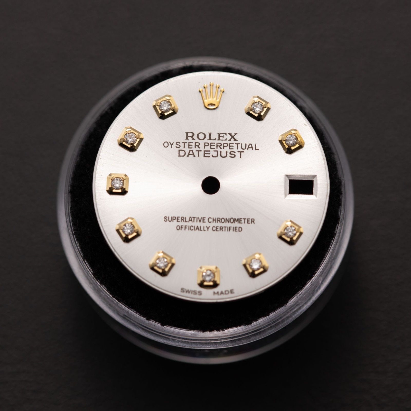Rolex 31mm Custom Silver Diamond Dial for Datejust/Presidential Watches
