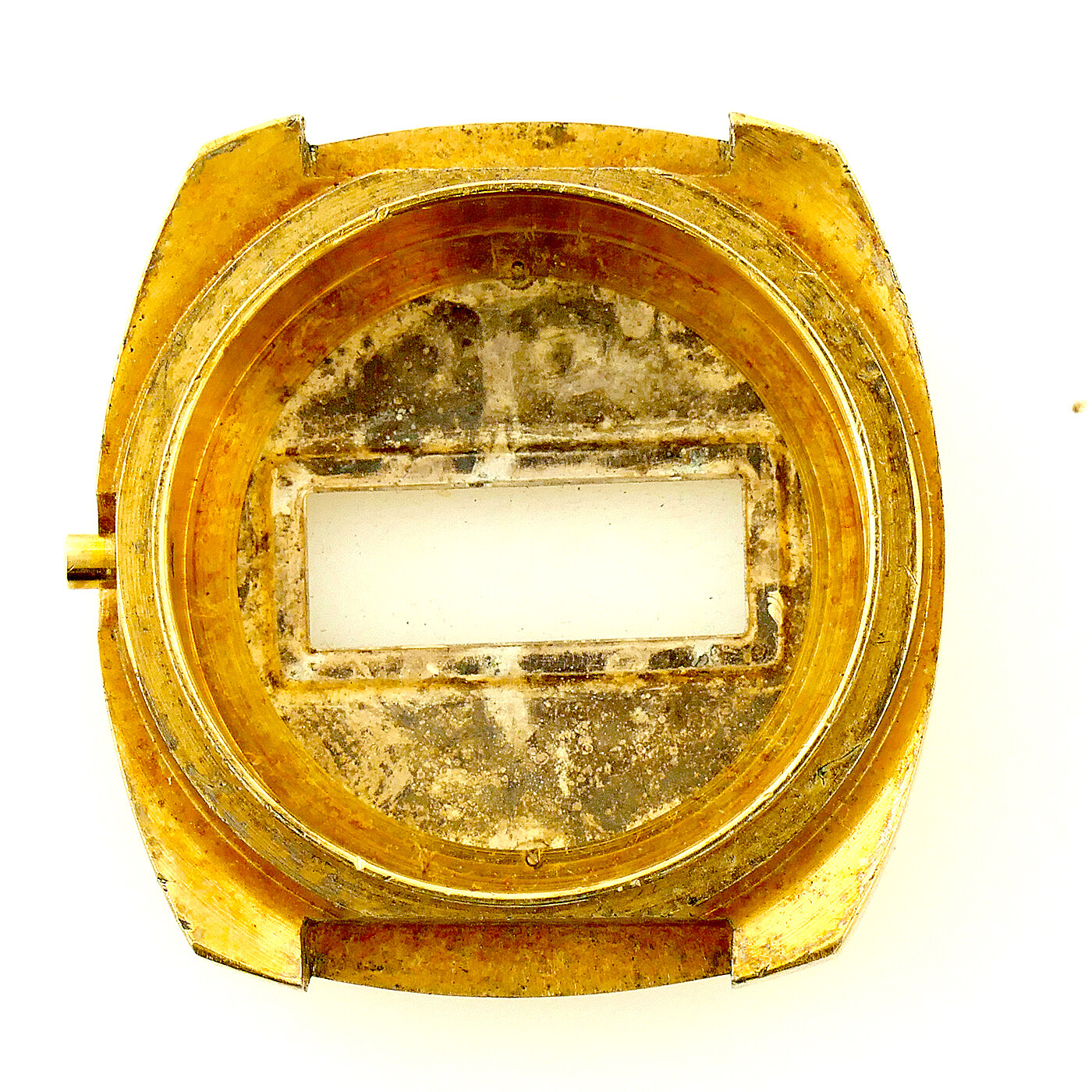 HEUER VINTAGE RARE LCD GOLD PLATED STAINLESS STEEL MENS WATCH CASE PARTS/REPAIRS