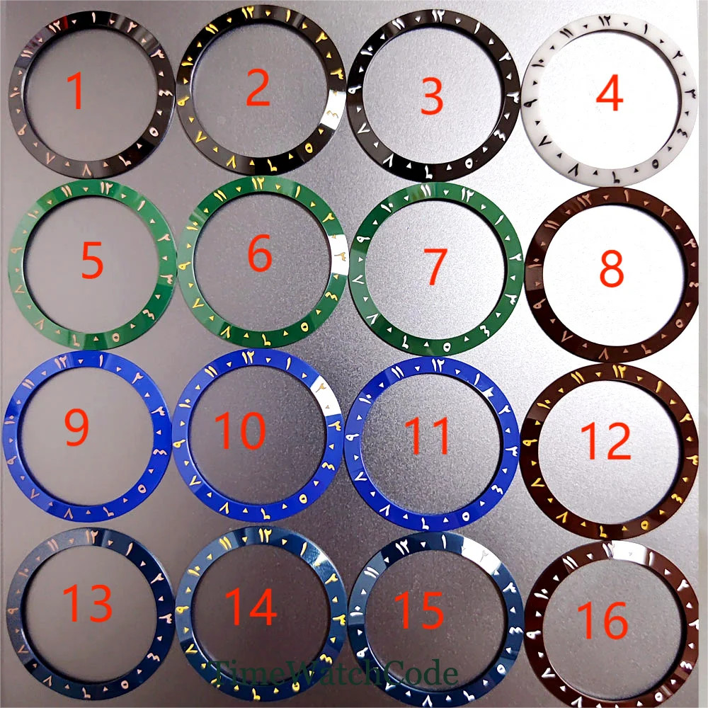 Persian Numerals Sloped Bezel Insert Ceramic Watch Ring Accessories 38mm*30.6mm