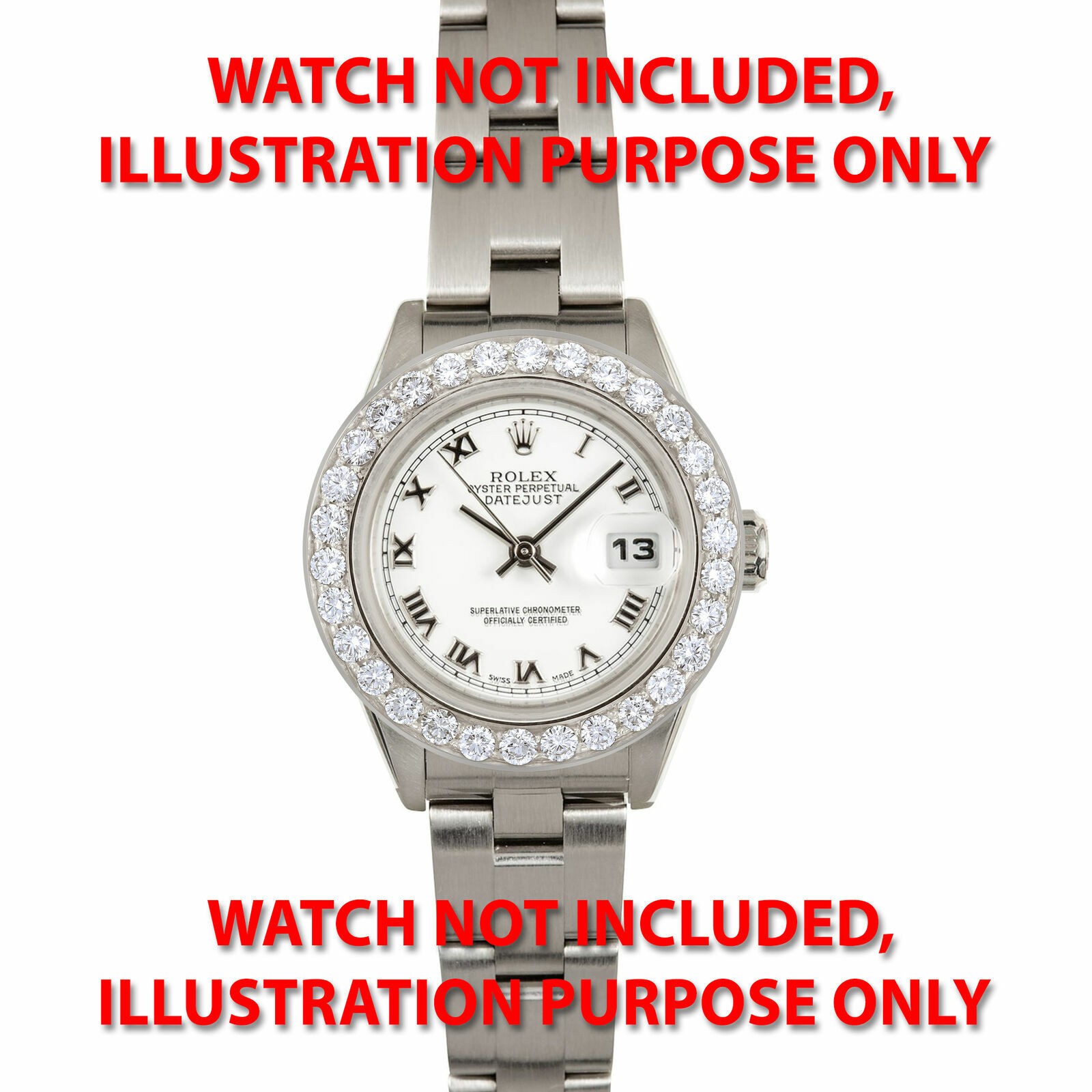 LADIES 1.65CT BEAD SET NATURAL DIAMOND BEZEL 14KW FOR ROLEX 69174, 69190, 69240
